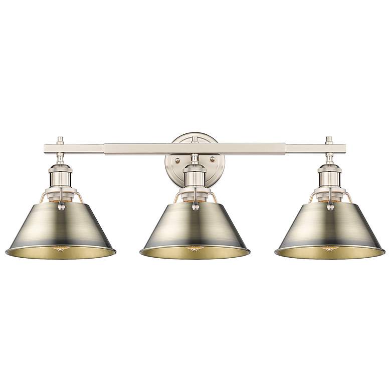 Image 1 Orwell 27 1/4" Wide 3-Light Vanity Light in Pewter with Aged Brass