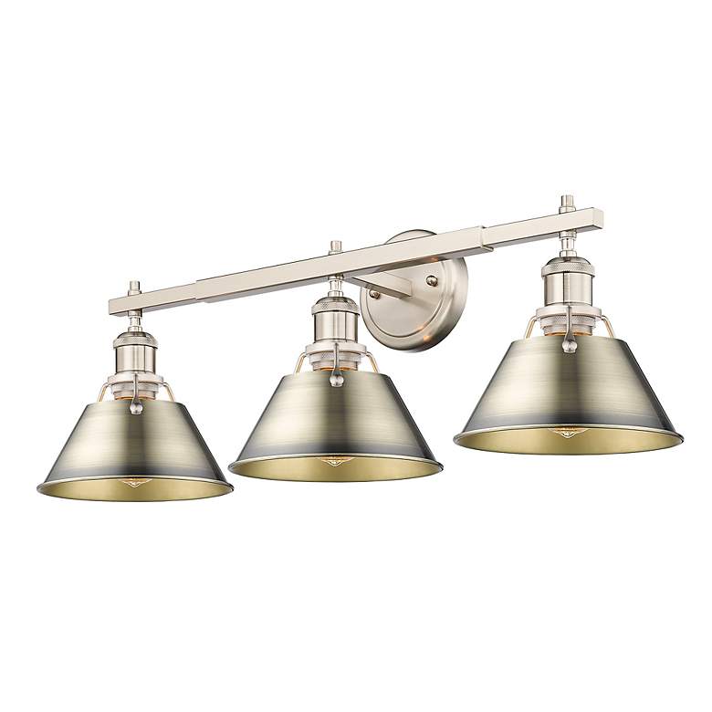 Image 3 Orwell 27 1/4" Wide 3-Light Vanity Light in Pewter with Aged Brass more views