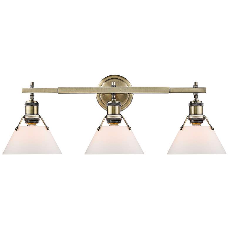 Image 1 Orwell 27 1/4" Wide Aged Brass 3-Light Vanity Bath Light