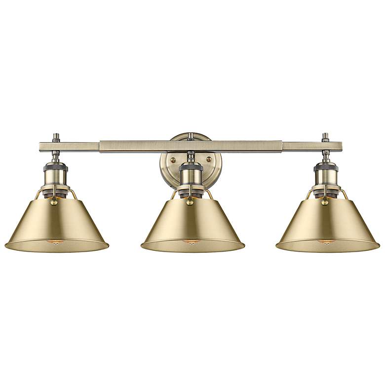 Image 1 Orwell 27 1/4" Wide Aged Brass 3-Light Vanity Bath Light