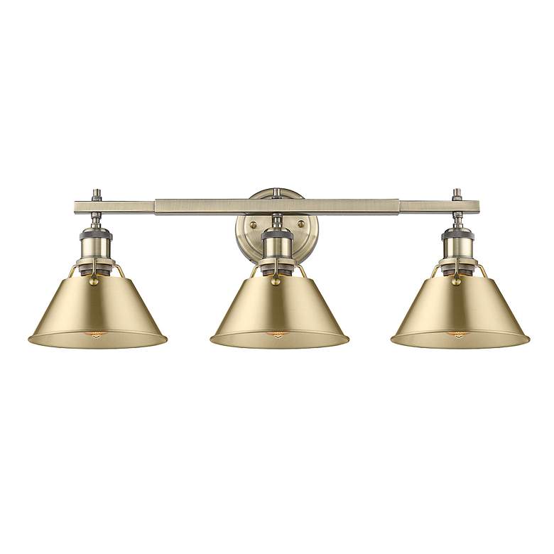 Image 2 Orwell 27 1/4" Wide Aged Brass 3-Light Vanity Bath Light more views