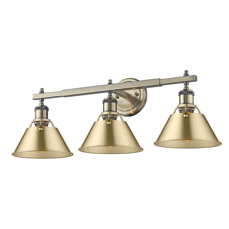 Image 3 Orwell 27 1/4" Wide Aged Brass 3-Light Vanity Bath Light more views