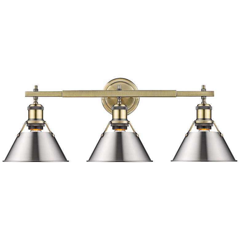 Image 1 Orwell 27 1/4" Wide Aged Brass 3-Light Vanity Bath Light