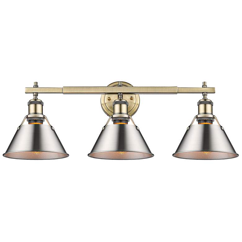 Image 3 Orwell 27 1/4" Wide Aged Brass 3-Light Vanity Bath Light more views