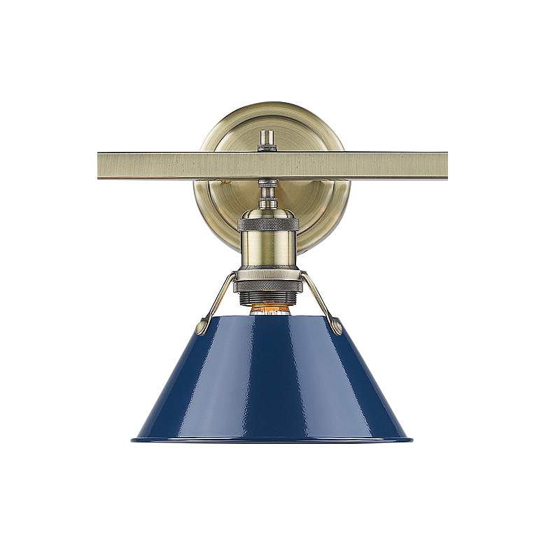 Image 2 Orwell 27 1/4" Wide Aged Brass Blue 3-Light Bath Light more views