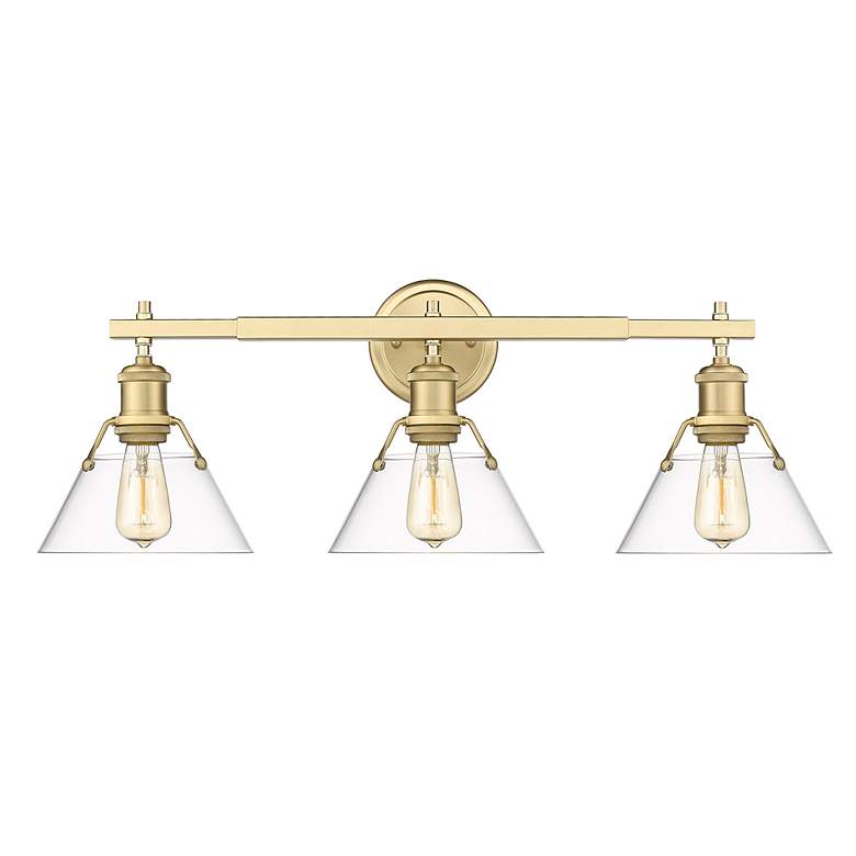 Image 3 Orwell 27 1/4 inch Wide Bronze Clear Glass 3-Light Bath Light more views