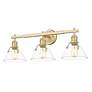 4_Orwell 27 1/4" Wide Bronze Clear Glass 3-Light Bath Light more views