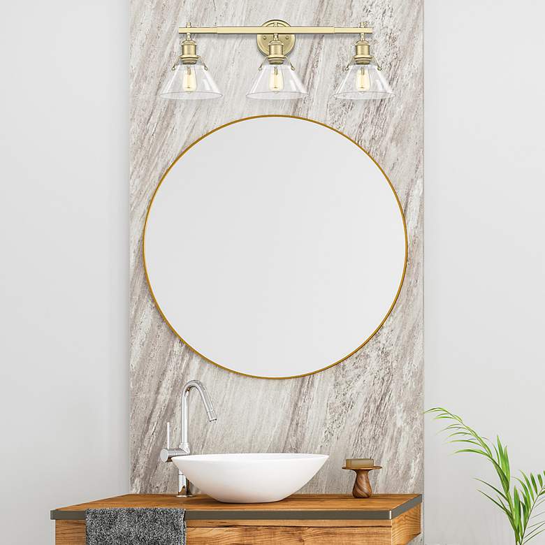 Image 5 Orwell 27 1/4" Wide Bronze Clear Glass 3-Light Bath Light more views