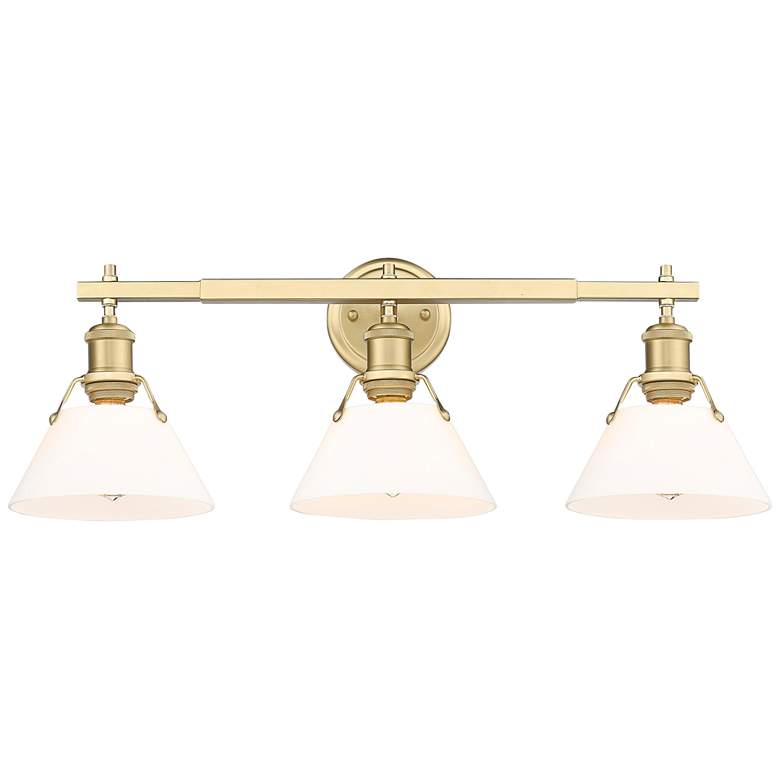 Image 2 Orwell 27 1/4" Wide Bronze Opal Glass 3-Light Bath Light