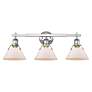 3_Orwell 27 1/4" Wide Chrome 3-Light Bath Light with Opal Glass more views