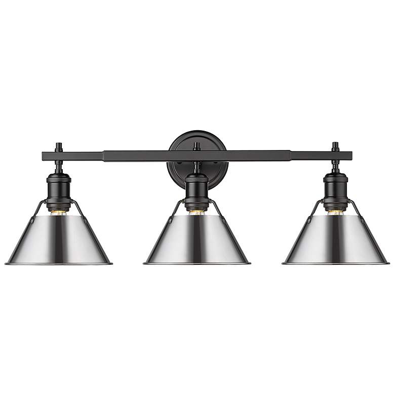 Image 1 Orwell 27 1/4" Wide Matte Black 3-Light Bath Light with Chrome