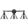 1_Orwell 27 1/4" Wide Matte Black 3-Light Bath Light with Chrome