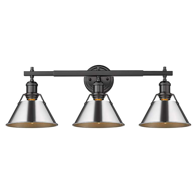 Image 2 Orwell 27 1/4" Wide Matte Black 3-Light Bath Light with Chrome more views