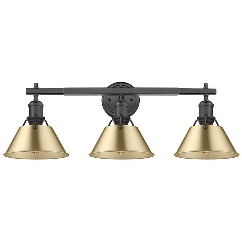 Image 1 Orwell 27 1/4" Wide Matte Black 3-Light Vanity Bath Light
