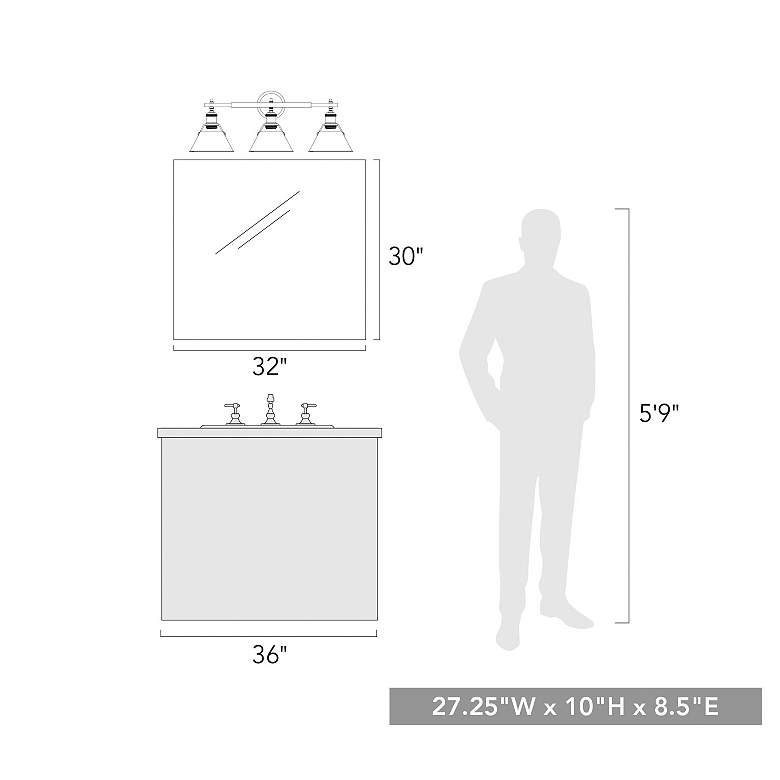 Image 4 Orwell 27 1/4" Wide Matte Black 3-Light Vanity Bath Light more views