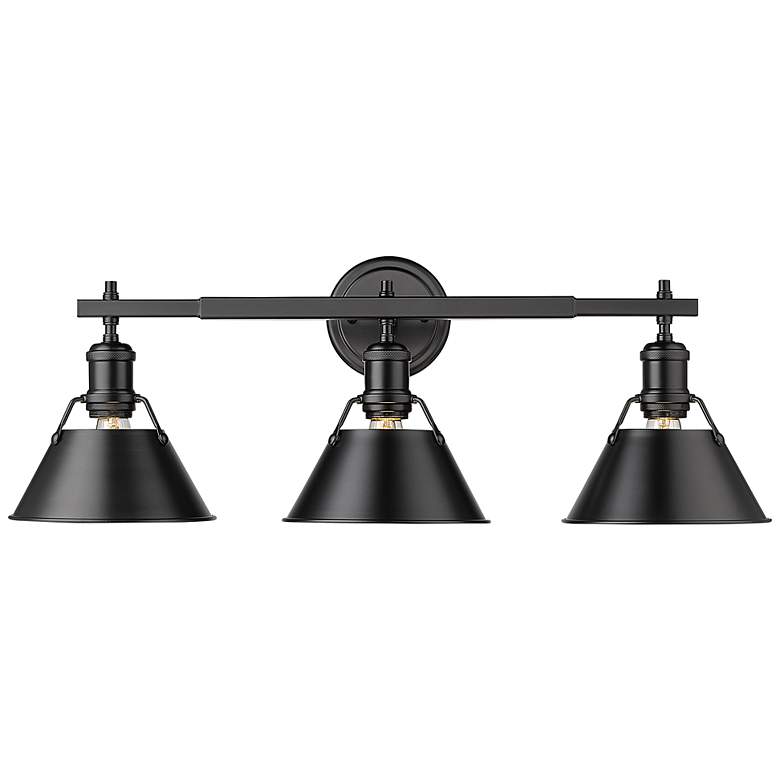 Image 1 Orwell 27 1/4" Wide Matte Black Metal 3-Light Bath Light