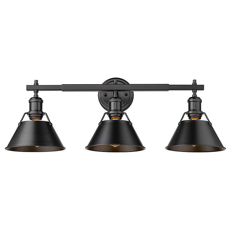 Image 2 Orwell 27 1/4" Wide Matte Black Metal 3-Light Bath Light more views