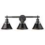 2_Orwell 27 1/4" Wide Matte Black Metal 3-Light Bath Light more views