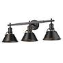 3_Orwell 27 1/4" Wide Matte Black Metal 3-Light Bath Light more views