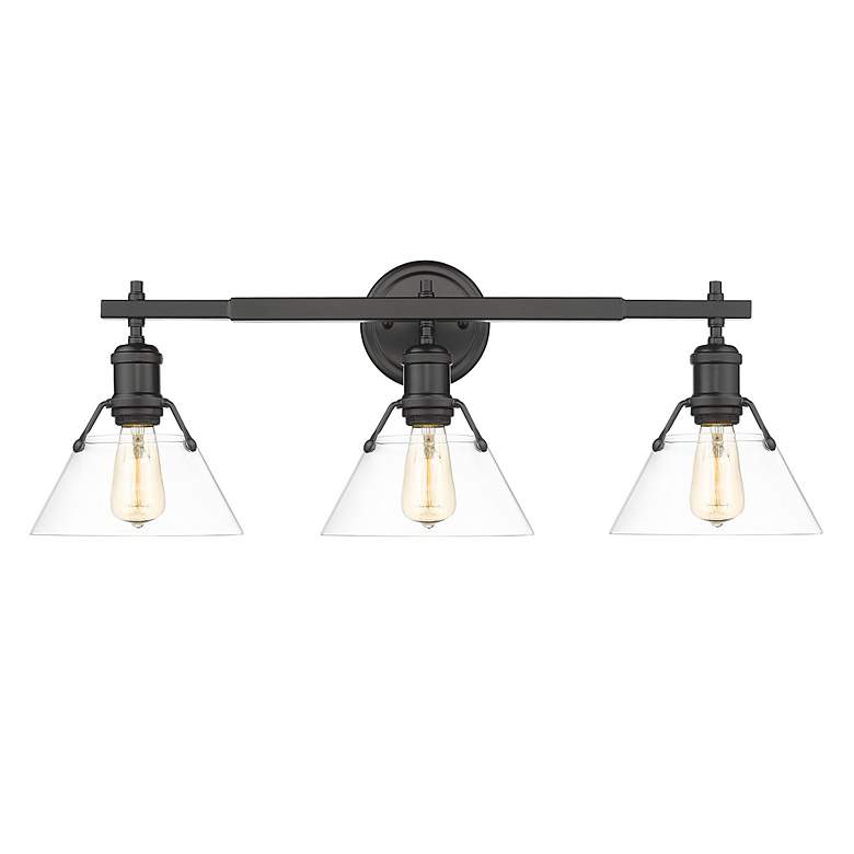 Image 3 Orwell 27 1/4" Wide Matte Black Metal 3-Light Bath Light more views