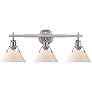 Orwell 27 1/4" Wide Pewter 3-Light Bath Light with Opal Glass