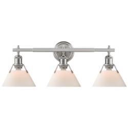 Orwell 27 1/4&quot; Wide Pewter 3-Light Bath Light with Opal Glass
