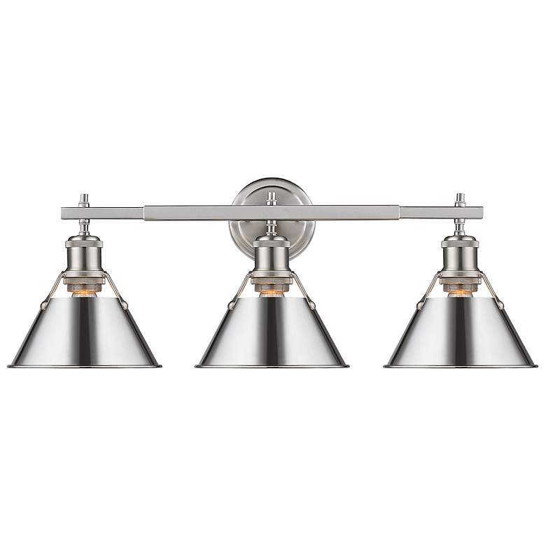 Image 1 Orwell 27 1/4" Wide Pewter 3-Light Vanity Bath Light