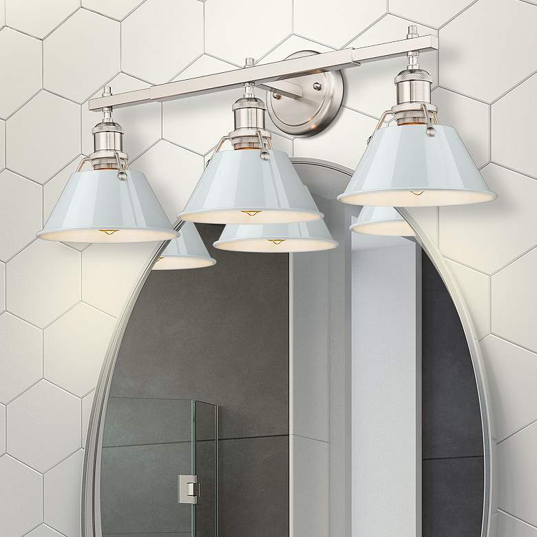 Image 1 Orwell 27 1/4" Wide Pewter 3-Light Vanity Bath Light