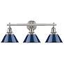2_Orwell 27 1/4" Wide Pewter Navy Blue 3-Light Bath Light
