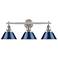 Orwell 27 1/4" Wide Pewter Navy Blue 3-Light Bath Light