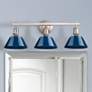 1_Orwell 27 1/4" Wide Pewter Navy Blue 3-Light Bath Light