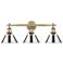 Orwell 27 1/4"W Aged Brass with Chrome 3-Light Bath Light