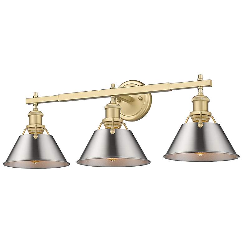 Image 3 Orwell 27 1/4"W Brushed Champagne Bronze 3-Light Bath Light more views