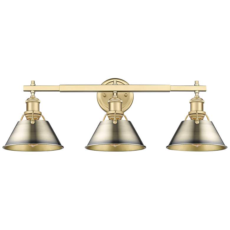 Image 1 Orwell 27 1/4"W Champagne Bronze w/ Brass 3-Light Bath Light