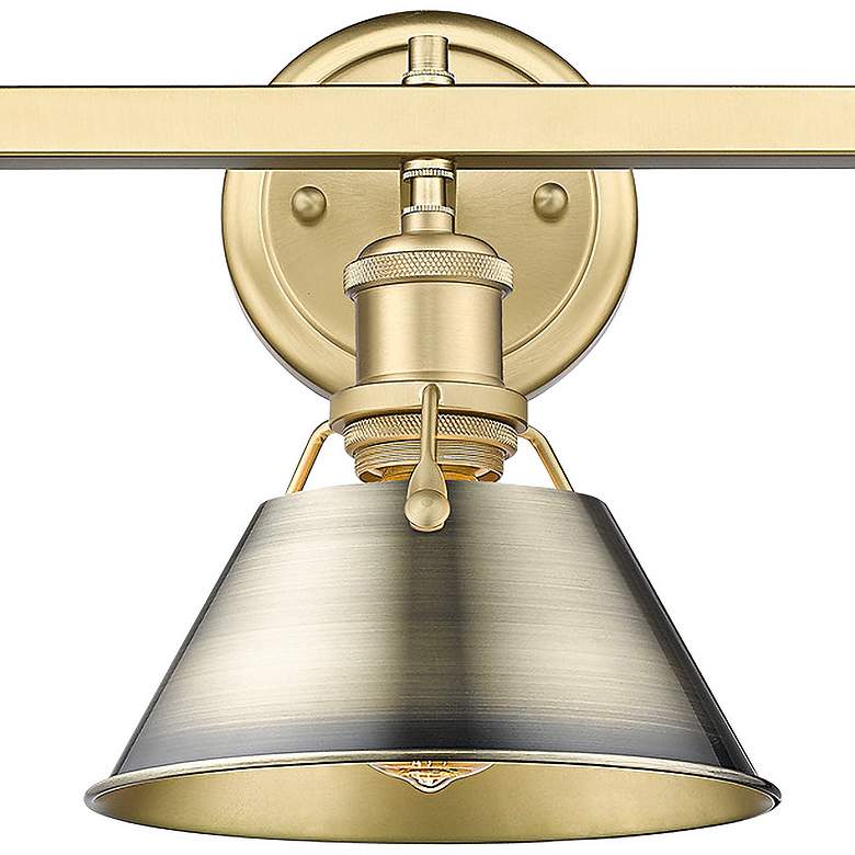 Image 2 Orwell 27 1/4"W Champagne Bronze w/ Brass 3-Light Bath Light more views