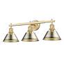 3_Orwell 27 1/4"W Champagne Bronze w/ Brass 3-Light Bath Light more views