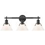 1_Orwell 27 1/4"W Matte Black Opal Glass 3-Light Bath Light