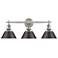 Orwell 27 1/4"W Pewter 3-Light Bath Light with Bronze Shades