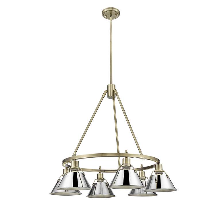Image 3 Orwell 29" Wide 6-Light Chandelier in Aged Brass with Chrome more views