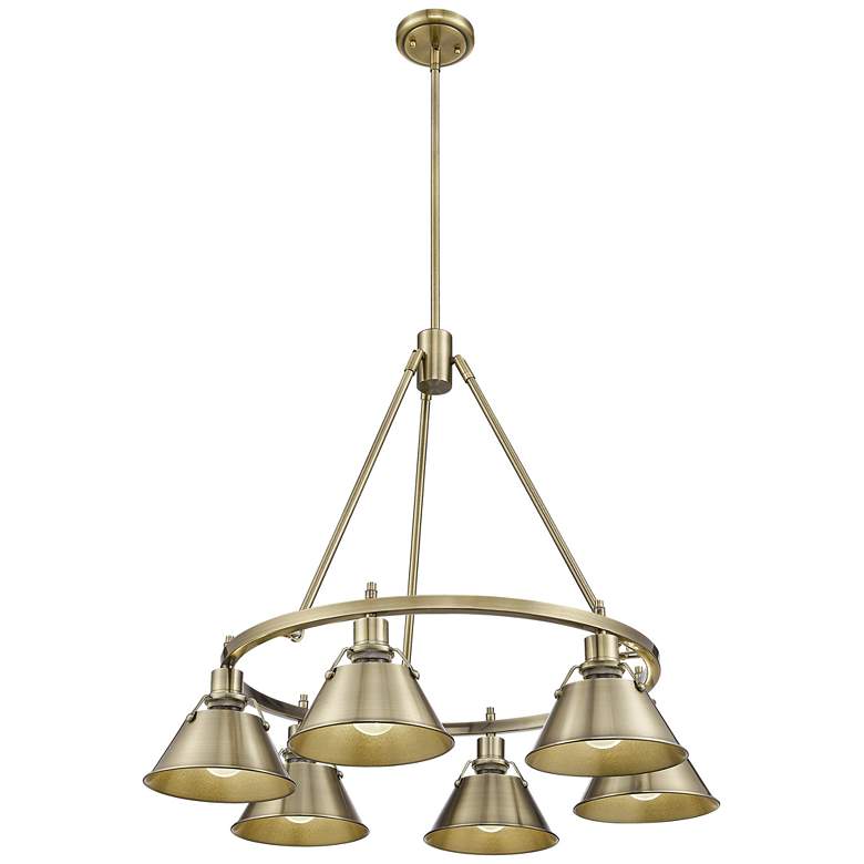 Image 1 Orwell 29" Wide 6-Light Chandelier in Aged Brass