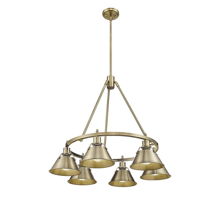 Image 2 Orwell 29" Wide 6-Light Chandelier in Aged Brass more views