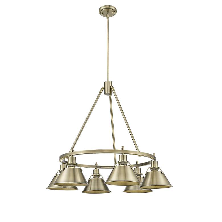 Image 3 Orwell 29" Wide 6-Light Chandelier in Aged Brass more views