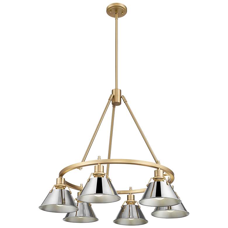 Image 1 Orwell 29" Wide 6-Light Chandelier in Brushed Champagne Bronze with Ch