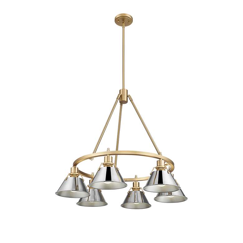 Image 2 Orwell 29" Wide 6-Light Chandelier in Brushed Champagne Bronze with Ch more views