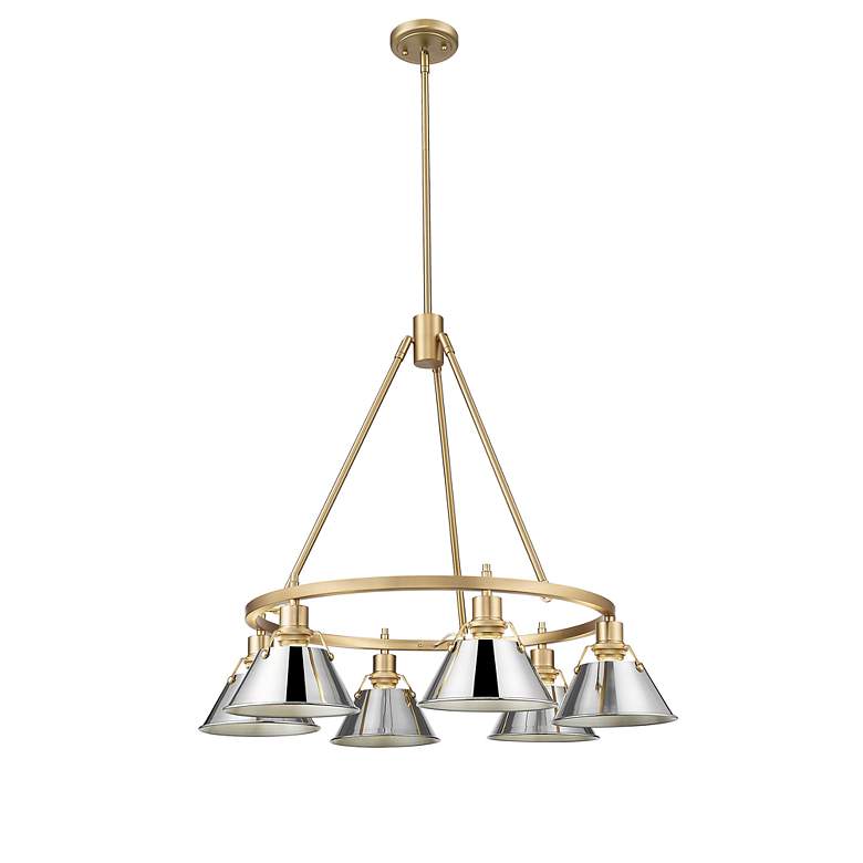 Image 3 Orwell 29" Wide 6-Light Chandelier in Brushed Champagne Bronze with Ch more views