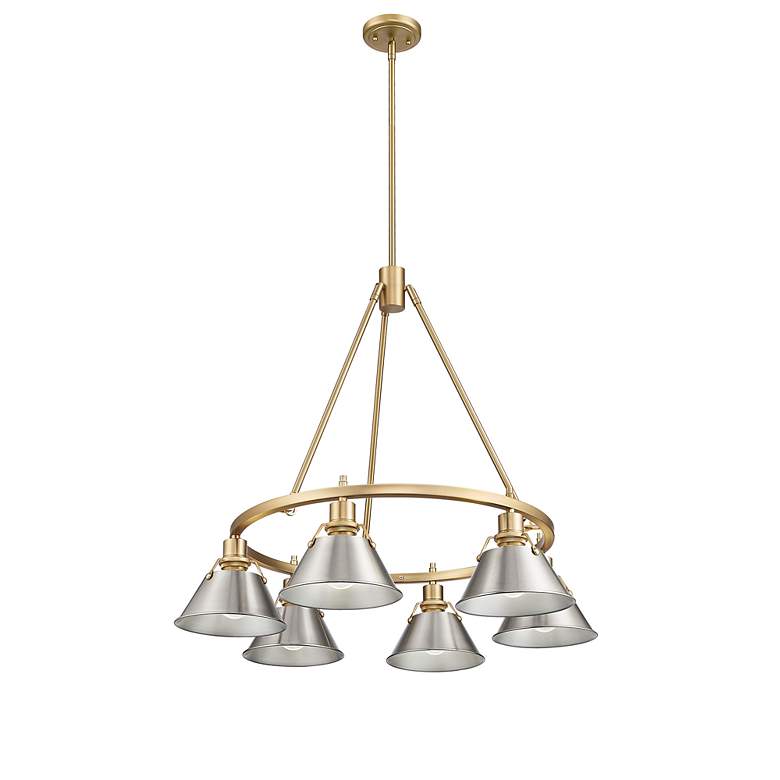 Image 2 Orwell 29" Wide 6-Light Chandelier in Brushed Champagne Bronze with Pe more views