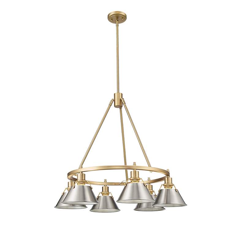 Image 3 Orwell 29" Wide 6-Light Chandelier in Brushed Champagne Bronze with Pe more views