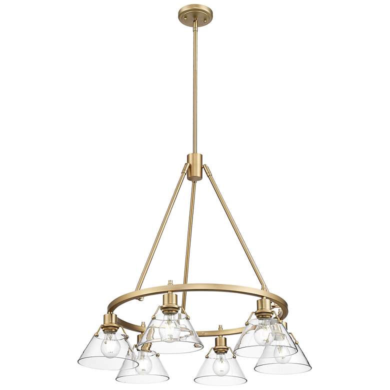 Image 1 Orwell 29" Wide 6-Light Chandelier in Champagne Bronze with Clear Glas