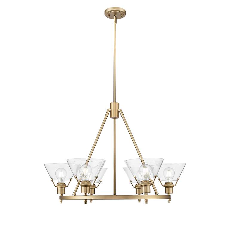 Image 4 Orwell 29" Wide 6-Light Chandelier in Champagne Bronze with Clear Glas more views