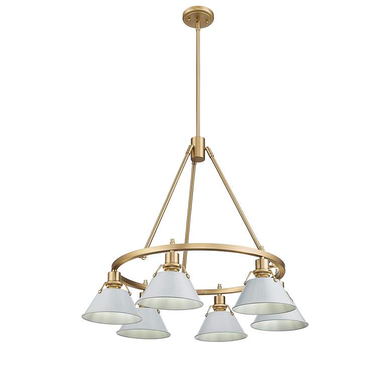 Image 2 Orwell 29" Wide 6-Light Chandelier in Champagne Bronze with Dusky Blue more views